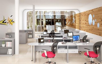 Набор мебели в офис SIMPLE с эргономичными столами и тумбами в Шадринске - предосмотр 1